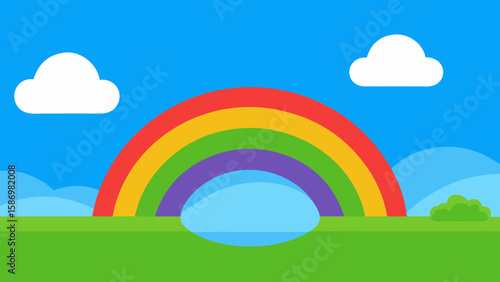 Minimalist Landscape Background with Central Tree for Elegant Digital