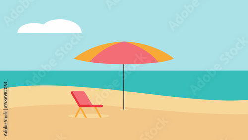 Graphic Clean Beach Scene Background for Modern Digital Use