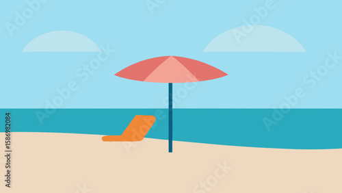 Minimalist Beachscape Background Scene for Clean Digital Content