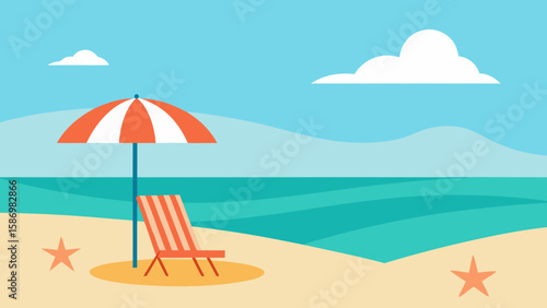 Serene Oceanside Landscape Background Warm Hues for Calm Digital Art