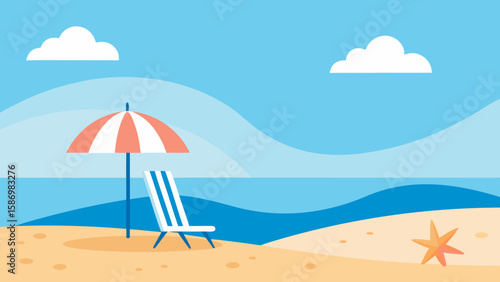 Serene Oceanside Landscape Background Scene for Calm Digital Content