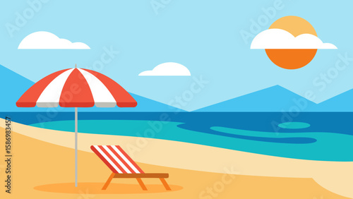 Tropical Beach Resort Background Scene for Relaxing Digital Content