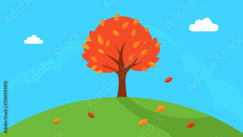 Background Scene a Picturesque Scene of an Autumn Green Field