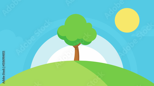 Background Scene an Animated Background of a Green Landscape