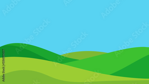 Nature Background with a Focus on Simplicity and Green Hills