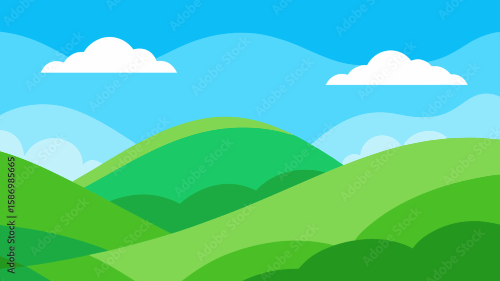 Obraz premium Background Art a Harmonious Blend of Green Hills and Serenity