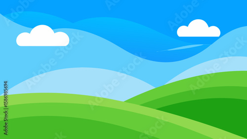 Clean Background Image Featuring the Gentle Green Curves of Nature