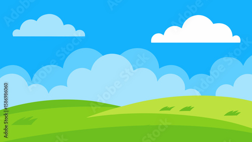 Background Scene Undulating Terrain Covered in Lush Greenery