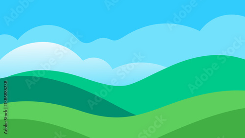Stylized Background of Undulating Green Topography for Artistic Use