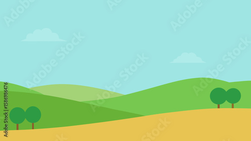 Minimalist Background Landscape with Soft Green Tones a Gentle Scene