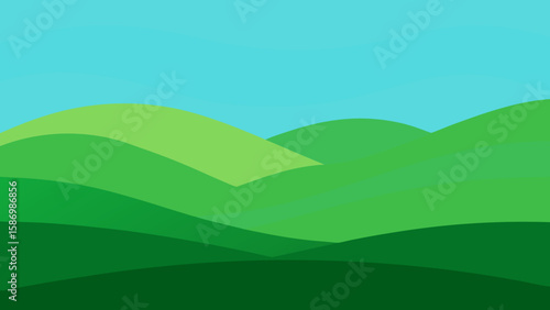 Simple Clean Background with Layered Greens Depicting a Natural Landscape Design