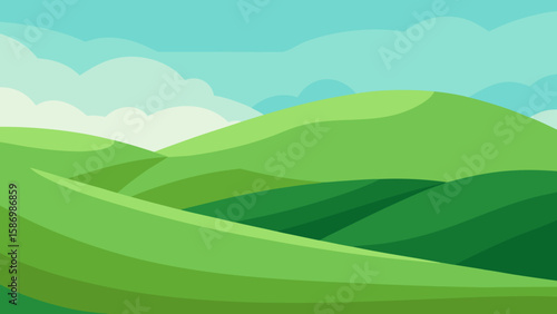 Tranquil Outdoor Scene with Sunlit Green Grass Carpet a Peaceful Nature Landscape