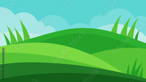 Serene Green Pasture with Intricate Grass Details a Lush Tranquil Nature Landscape