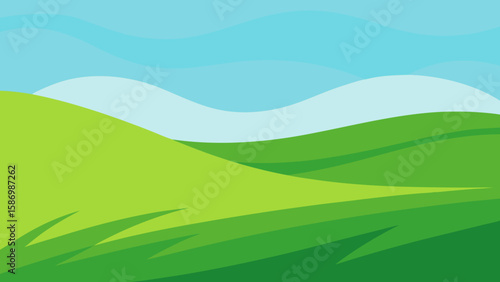 Dynamic Shot of Wind Swept Green Grass in the Foreground