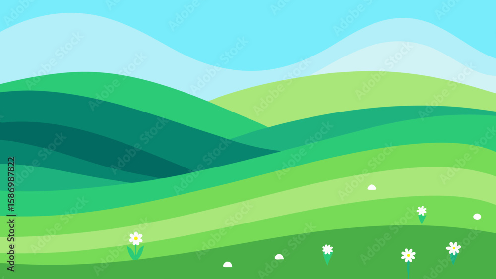 Obraz premium Background Scene Depicting a Vibrant Spring Landscape New