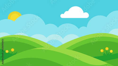 Background Scene Featuring Clean Crisp Green Lines