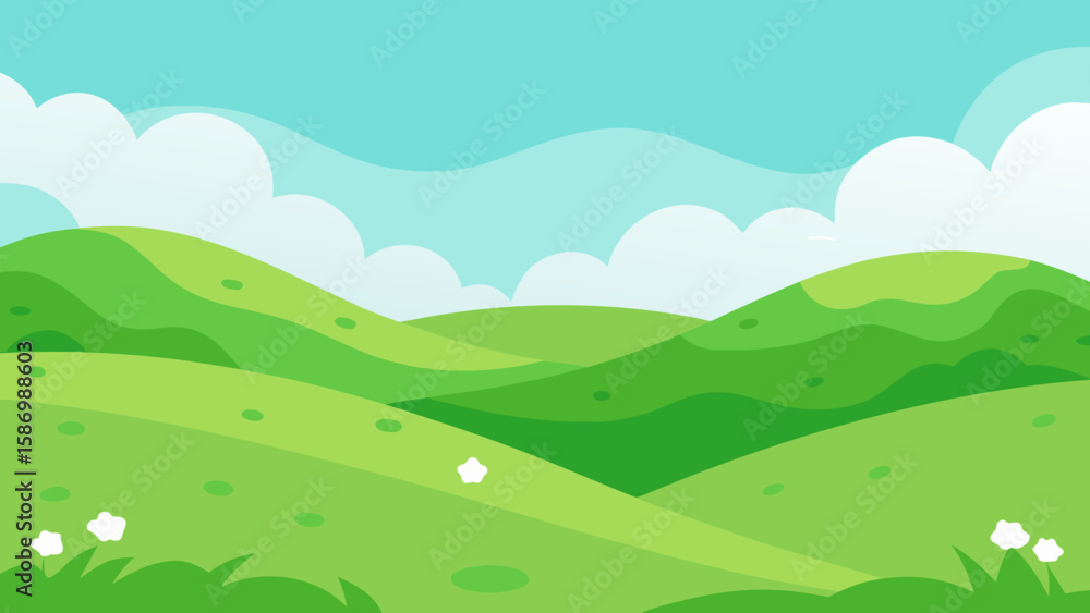 Obraz premium Background Scene of an Endless Green Expanse