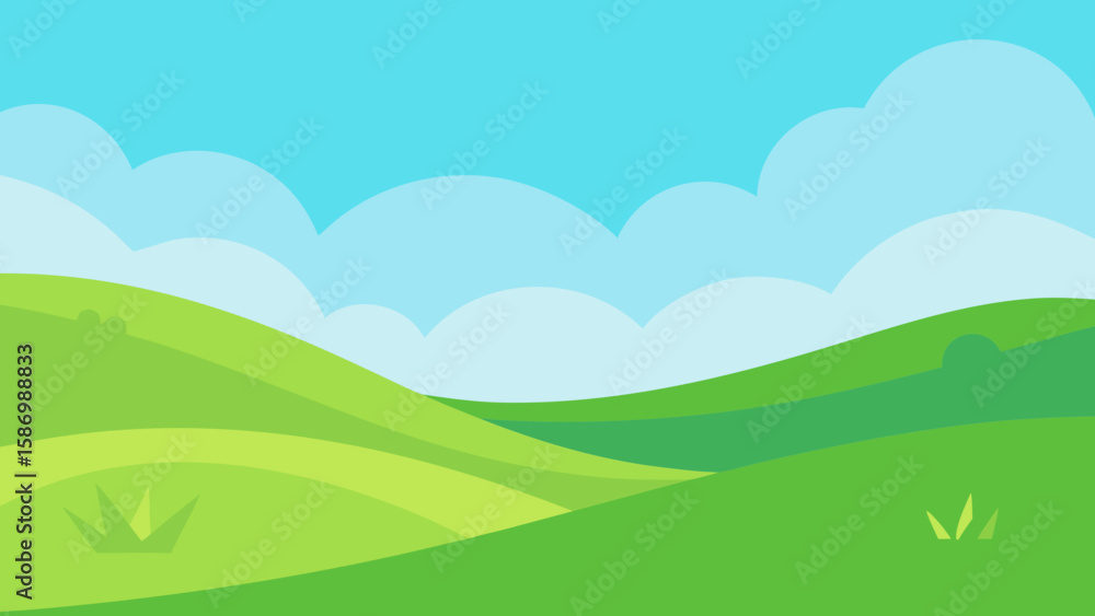 Relaxing Background Scene Calming Green Slopes Relaxing Background Scene Calming Green Slopes