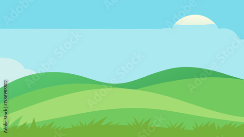 Idyllic Natural Background Gentle Green Gradients