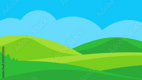Simple Landscape Background Essential Green Hills