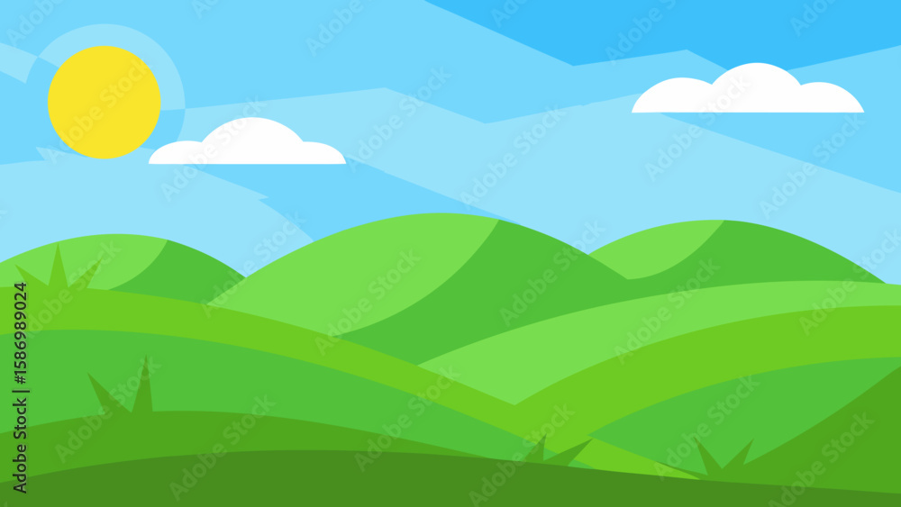Obraz premium Background Scene Harmonious Blend of Green Tones