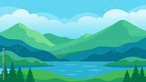 Calming Background Scene with Soft Olive Green Tones