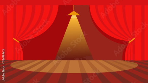 A Classic Auditorium Stage Background Featuring Red Drapes