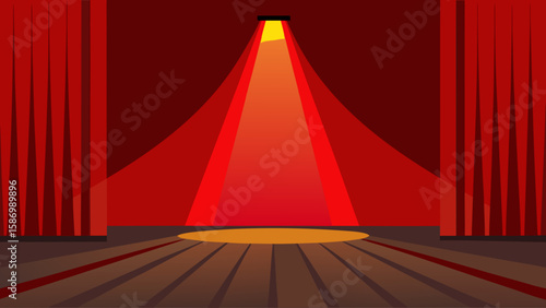 A Dramatic Theatrical Background Showcasing Heavy Red Curtains