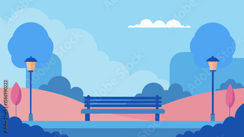 Background Scene of a Park with a Slightly Moody Sky