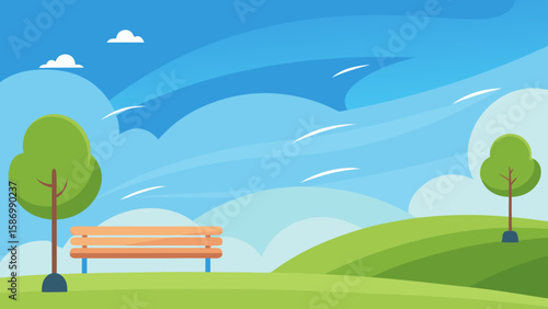 Background Scene of a Park on a Very Windy Day with Moving Trees