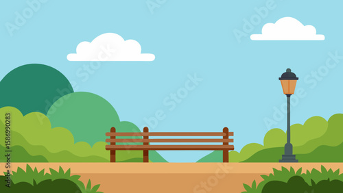 Background Scene of a Park with a Visible Small Stream