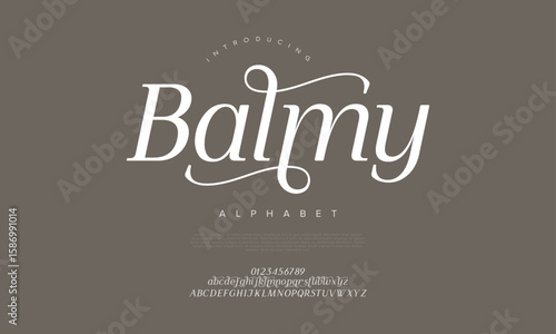 Elegant serif font with flowing lines perfect for wedding or beauty brands