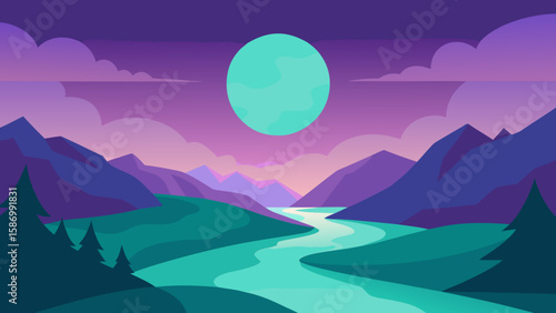 Serene Valley Vista at Dawn a Peaceful Natural Background Scene for Visuals