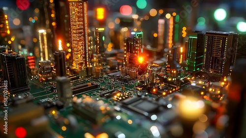 Circuit board city model