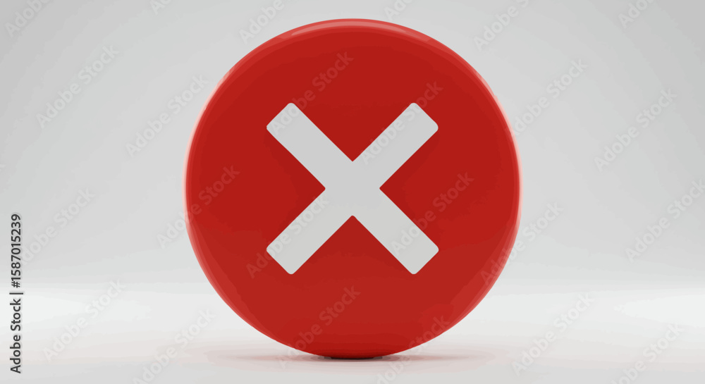 Obraz premium Glossy Red Circle with White 