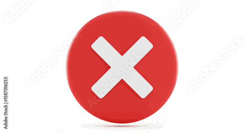 Red Oval with White X Symbolizing Error, Cancel, or Wrong
