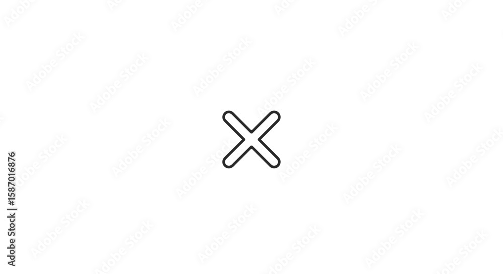 Simple Black Outline of an X Mark Symbol Simple Black Outline of an X Mark Symbol