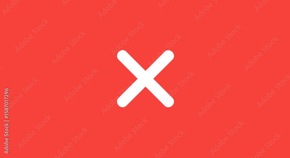 Fototapeta premium Simple White Cross Symbol on a Red Background