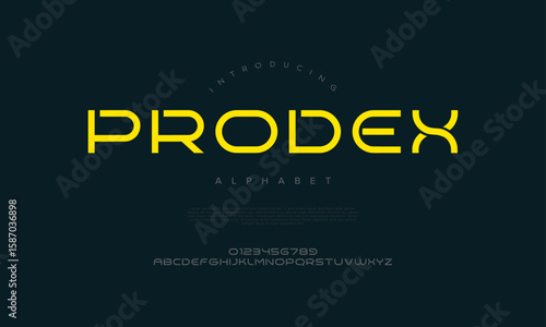 Modern futuristic sans serif font with a sleek, minimalist look, great for tech branding