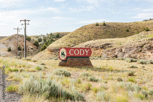 Photos Cody information road sign in Wyoming