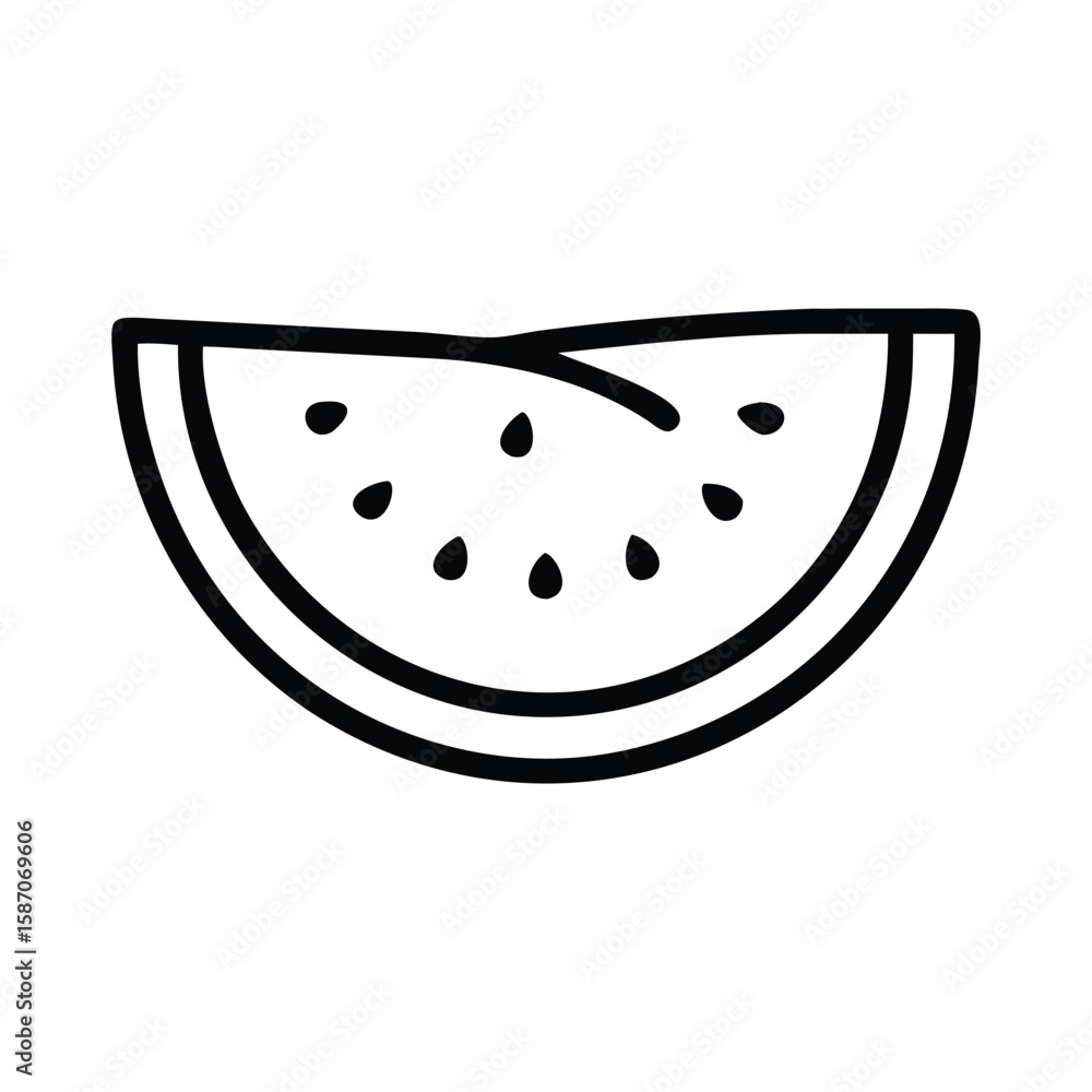 Simple Watermelon Slice Icon watermelon, slice, fruit, icon, line art, minimalist Simple Watermelon Slice Icon watermelon, slice, fruit, icon, line art, minimalist