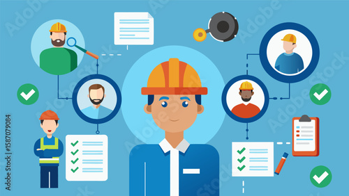 Regular background checks on all employees and contractors ensuring a trustworthy workforce.. Vector illustration
