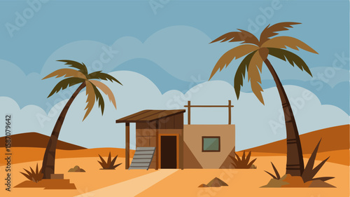 The only source of shade in the outpost is a few scraggly palm trees their leaves withered and brown from lack of water.