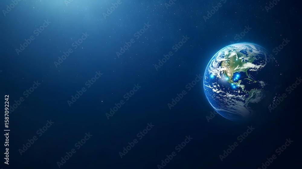 Fototapeta premium Detailed image of planet earth in space.
