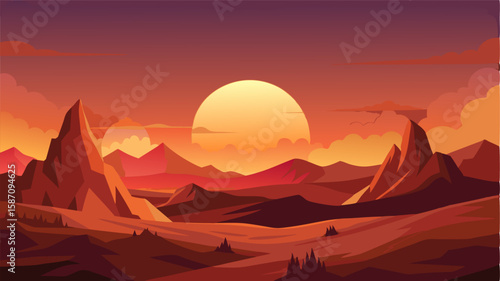 The sun dips lower casting a warm glow over the rugged landscape as the steppe prepares for the night ahead.