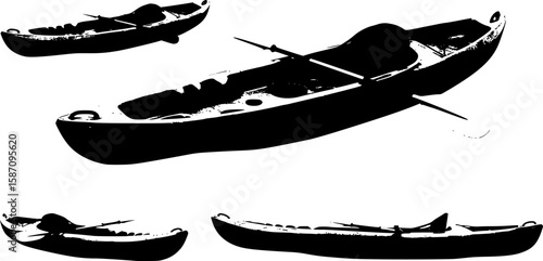 a vibrant blue kayak designed for recreational use. featuring a comfortable seat and a paddle it is ideal for outdoor activities on lakes or rivers. promoting adventure and exploration in nature 
