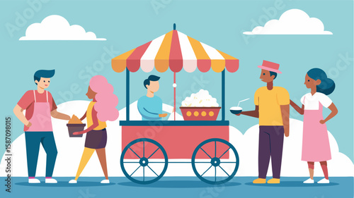 The scent of fresh popcorn and cotton candy fills the air with vendors lining the sidewalks selling tasty treats to paradegoers.