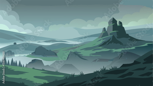 The moody atmosphere of the highland moors is accentuated by the mist that clings to the rolling hills creating an otherworldly experience for any traveler.