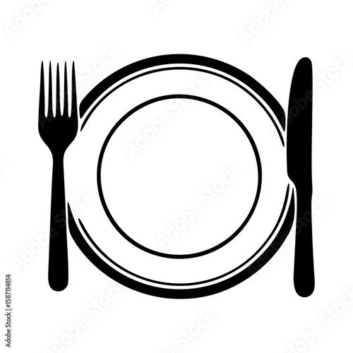 plate with fork and knife