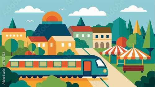 The train passes by a small bustling market town giving passengers a glimpse into the local way of life.